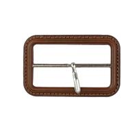 ONURTH Genuine Leather Covered Belt Buckle Kit Inner 60 MM Slide Buckles Replacement Clasp for Backpack Strap windbreaker Pet Collars Diy