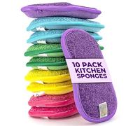 Onutis 10 Pack Kitchen Sponges - Dual Sided Scrub Sponges for Dishes, Pots, Pans - Non-Scratching Washable and Reusable for Kitchen/Bathroom and more - Planet-Friendly - 6.2" x 3.1" x 0.8"