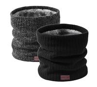 Onvavient Winter Neck Warmer Fleece Snood for Men Women, Lined Thick Neck Gaiter Face Scarf Mask, Windproof Thermal Knitted Neck Snood Scarf for Ski Running Cycling Motocycle Sports