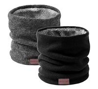 Onvavient Winter Neck Warmer Fleece Snood for Men Women, Lined Thick Neck Gaiter Face Scarf Mask, Windproof Thermal Knitted Neck Snood Scarf for Ski Running Cycling Motocycle Sports