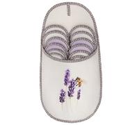 ONVAYA® ABS Guest Slippers | Bee in Lavender | Set of 6 | Non-Slip Sole | Slippers | Felt Slippers | Size 36-45 Guest Slippers, beige bee in lavender, 36/45 EU