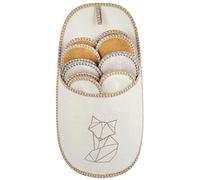 ONVAYA® ABS Guest Slippers | Fox Cream | Set of 6 | Non-Slip Sole | Felt Slippers | Size 36-45 EU