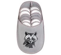 ONVAYA ABS Guest Slippers Raccoon Set of 6 Non-Slip Sole Slippers Felt Slippers Size 36-45 Guest Slippers
