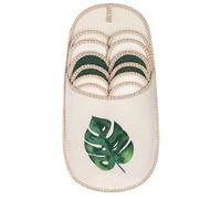 ONVAYA® ABS Guest Slippers, Set of 6, Non-Slip Sole, Felt Slippers, Monstera, 36/45 EU