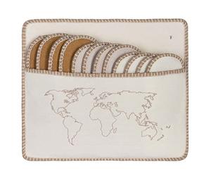 ONVAYA® ABS Guest Slippers | World Map | Set of 6 | Non-Slip Sole | Slippers | Felt Slippers | Size 36-45, map of the world