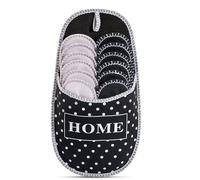 ONVAYA non slip guest slippers | set of 6 | Felt slipper | Dots points black