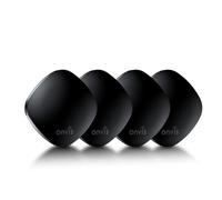 Onvis Smart Item Tracker, Bluetooth Key Finder Works with Apple Find My (iOS Only), Worldwide Locator for Pet, Suitcases, Luggage, IP67 Waterproof, 3-Years Battery Life, MFi Certified (4 Pack)