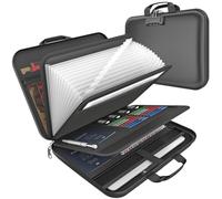 onvvippiv Hard Case Fireproof Document Box, Important File Organizer with Lock Waterproof Zipper, Portable Home Office Travel Storage Accordion Folder for Letter A4 Laptop Files