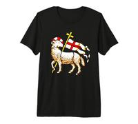 Onward Christian Soldiers Hymnal Lamb Cross Crusader Flag Premium T-Shirt