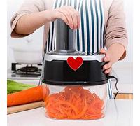 Onward Electric Multi-function Vegetable Cutter Slicing and Grating Cooking Machine Spiral Funnel Potato Cucumber Grater 500W 220V ABS Plastic Stainless Steel Black