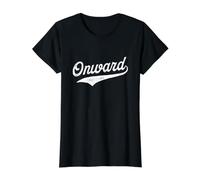 Onward - Retro Collegiate Nostalgic Sports University Style Value Graphic T-Shirt, Women, Black, L