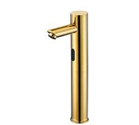 ONWEE Sensor Taps for Wash Basin Bathroom Sink Tap Automatic Sensor Mixer Tap Touchless Tap Battery Powered, Gold-Tall Basin Taps, Hot and Cold Taps vision