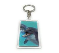 Onwomania - Dolphin Mammal - 3D Metal Keyring Ideal as a Gift e.g. for a Best Friend, Best Friend, Mum - For Men, Women and Children, gray, One Size
