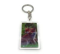 Onwomania - Fox Red Fox Wild Dog - 3D Metal Keyring Ideal as a Gift e.g. for a Best Friend, Best Friend, Mum - For Men, Women and Children, brown, One Size