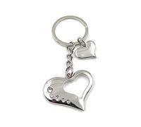 Onwomania - "Heart partner glitter- Metal lucky charm ideal as a gift for the best friend, the best friend, mom - For men, women & children