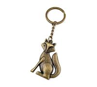 Onwomania Keychain bronze fox hunter bronze metal pendant charm