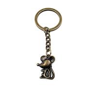 Onwomania Keychain Bronze Mouse Animal Cute Metal Pendant Charm