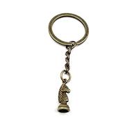 Onwomania Keychain Chess Horse Figurine Game Bronze Metal Pendant Charm