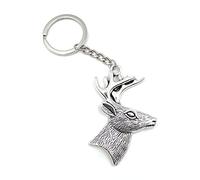 Onwomania Keychain Deer with antlers deer wildlife Christmas silver Charm Chain Key Ring
