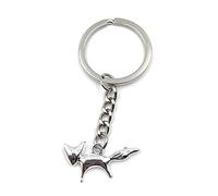 Onwomania Keychain Fox dog wild animal red fox silver Charm Chain Key Ring