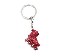 Onwomania Keychain Inline skates roller skates red silver Charm Chain Key Ring