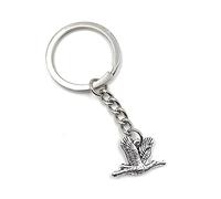 Onwomania Keychain Migratory bird animal goose duck bird silver Charm Chain Key Ring