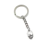Onwomania Keychain Skull with Teeth Silver Metal Pendant Charm