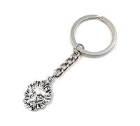Onwomania Lion Head King of Animals Keyring Metal Lucky Charm in Aluminium Gift Box, Ideal as a Gift, silver, One Size