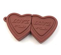 Onwomania Love Love Heart Double Heart Brown Funny USB Stick 64 GB USB 2.0 memory stick data carrier