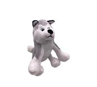 Onwomania Plush toy cuddly toy fabric animal husky dog sitting blue eyes 15 cm