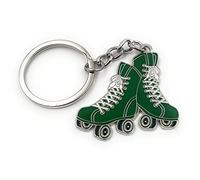 Onwomania Roller Skate Inline Roller Lucky Charm Keyring in Aluminium Gift Box, Ideal as a Gift, Green, One Size