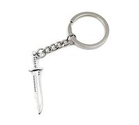 Onwomania Sabre Sword Knife Survival Knife Keyring Metal Lucky Charm in Aluminium Gift Box, Ideal for Gifting, silver, One Size