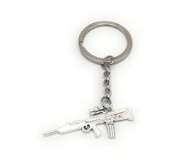 Onwomania Storm Rifle Sniper Keyring Metal Silver Key Rings Car Organiser Gifts for Birthday Men Women and Children