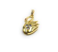 Onwomania Swan animal water bird pendant gold glitter rhinestone funny USB stick 32 GB USB 2.0 memory stick data carrier