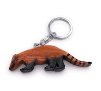 Onwomania Wooden Keychain Anteater Mammal Wild Animal Pendant Charm