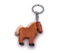 Onwomania Wooden keychain horse pony dark farm animal farm horse pendant charm