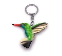 Onwomania Wooden Keychain Hummingbird Bird Animal Plumage Green Vertebrate Pendant Charm