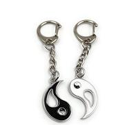 Onwomania Ying Yang Friendship Lucky Charm Keyring in Aluminium Gift Box, Ideal as a Gift, multicoloured, One Size
