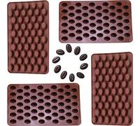 Onwon 4 x 55 Mini Coffee Beans Chocolate Mold Candy Ice Cube Jelly DIY Cake Decoration Food-Grade Silicone Bakeware Mould Baking Molds