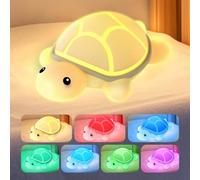 ONXE Baby Night Light for Kids,7 Colors Turtle Toddler Night Lights for Nursery,Cute Silicone Squishy Rechargeable Bedside Lamp,Fun Cool Room Decor Stuff for Boys Girls Birthday Christmas Gifts