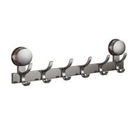 ONXE Coat Rack Suction Cup Wall Mounted,No-Trace Metal Towel Hook with 6 Hooks,Powerful Heavy Duty Hooks No Damage Walls,for Coat Hat Towel Purse Backpack Robes Mudroom Bathroom Entryway (Gray)