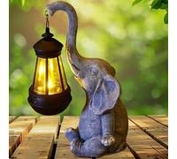 ONXE Lucky Elephant Solar Statue Light for Garden Decor, Outdoor Waterproof Figurines Lamp, Art Patio Lawn Easter Balcon Yard Ornament - Beautifully Home for Women Mom