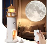 ONXE Moonlight Lighthouse Projector with Remote - Rechargeable Kids Night Light, 4 Brightness & Timer, Galaxy Moon Lamp for Bedroom Decor, Christmas Birthday Teenage Girl Gifts (1 Pack)