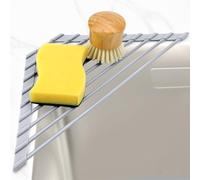 ONXE Triangle Roll Up Dish Drying Rack Over The Sink, 2025 Anti-Rust Sink Drying Rack with Full Silicone Wrapped for Top of Corner, Anti-Slip Organizer for Kitchen