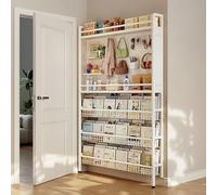 Onxyrbyte Behind The Door Bookshelf, Open Storage Rack Shelf, Back Of Door Heavy Duty Storage, Tall Narrow Book Shelf Behind Door, Space-Saving, For Bedroom, Living Room, Home, Office