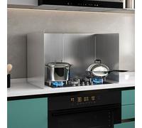 Onxyrbyte Thick Stainless Steel Splashback For Kitchen,Stainless Steel Wall Panels,Thick Brushed Kitchen Splashback,Easy To Maintain,For Stovetops And Frying Pans