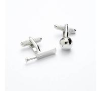 Onyx Art Cricket Bat & Ball Cuff Links In Polished Stainless Steel A Must For All Cricket Fans (CK179)