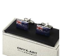 Onyx - Art Cufflinks - New Zealand Flag