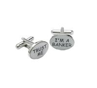 Onyx Art London Trust Me I'm a Banker Cufflinks in Gift Box CK134