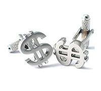 Onyx Art Metallic Dollar Currency Symbol Sign Cufflinks in gift box - CK110